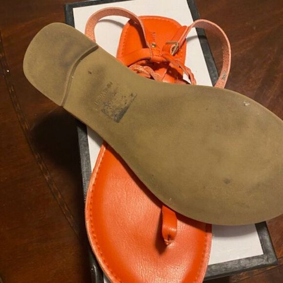 Nine West Orange Thong Slingback Flat sandals, size 10 1/2 - Picture 6 of 8